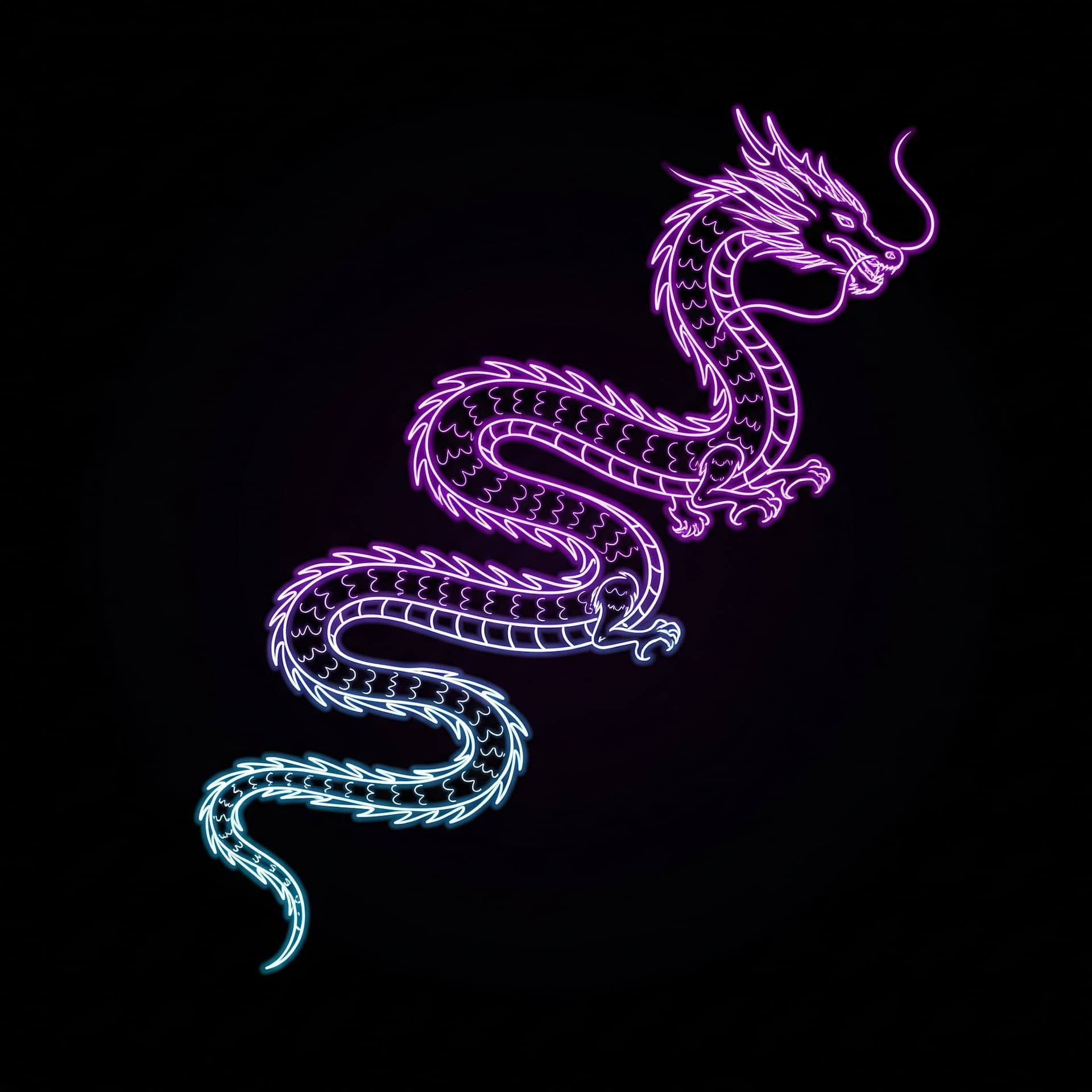 A serpentine dragon interacting with a futuristic UI, representing liquidity range management.